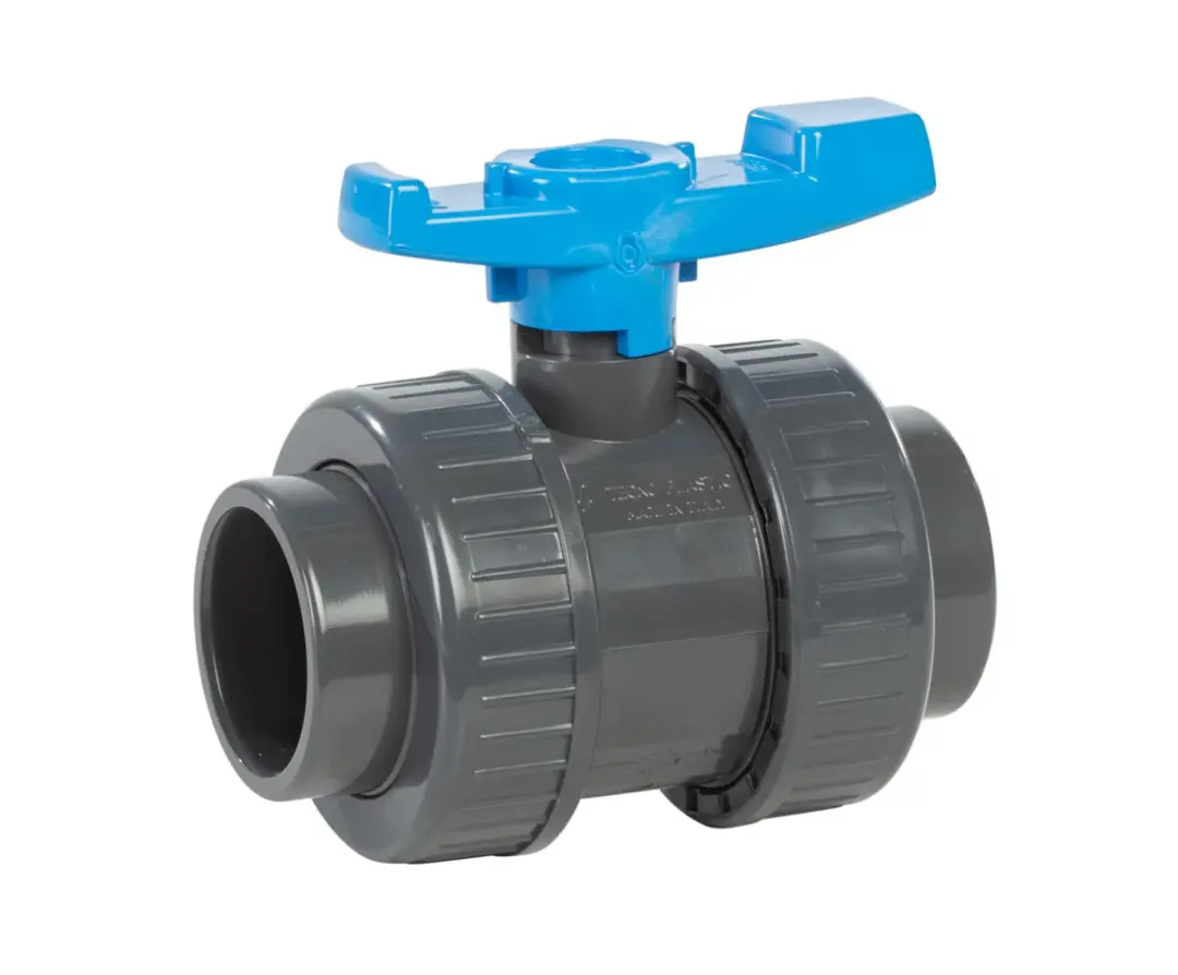 1.5" Ball Valve (Double Union) Technoplastic Blue Handle